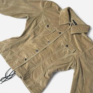 Vintage Lace Up Corduroy Y2K jacket, by Yukka Clothing